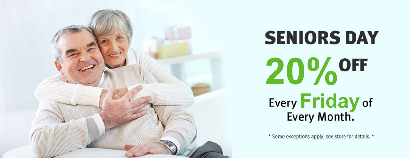 Senior’s Day – 20% OFF* Every Friday